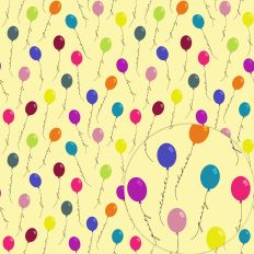 PARTY CELEBRATE FUN BALLOON PATTERN YELLOW NO REPEAT – RABEA