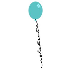 CELEBRATE STRING ON LIGHT TEAL BALLOON – RABEA BILZ