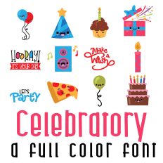 Celebratory Full Color Font