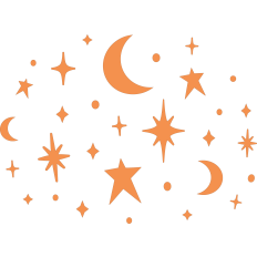 Celestial Moon and Stars