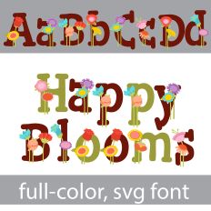 Happy Blooms Color Font