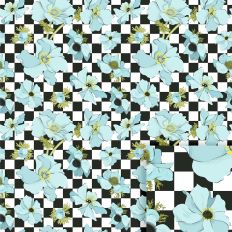 Checkered Blue Poppies