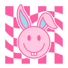 Checkered Easter Bunny SVG | Easter SVG