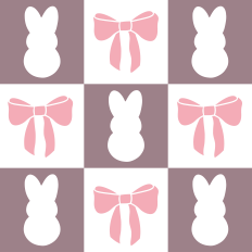 Checkered Easter Bunnies And Bows