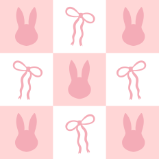 Checkered Easter Bunnies And Bows