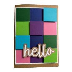 Colorful Geometric Hello Card - 5 x 7 