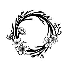 Floral Circle Frame with branches 
