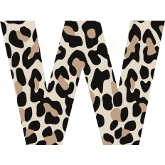 Cheetah Letter W