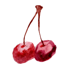 Watercolor Cherries
