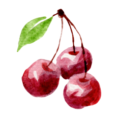 Watercolor Cherries