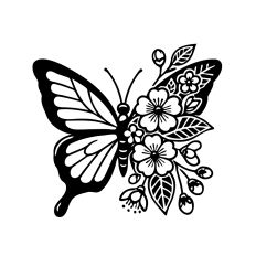 Butterfly with Floral Wings