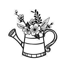 Flowers in watering can