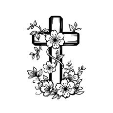 Floral Cross Cherry Blossoms