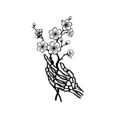 Skeleton Hand with Flowers