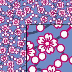 Cherry Blossom Blue Seamless Pattern