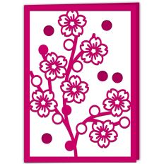 Sakura Cherry Blossom Branch Greetings Card