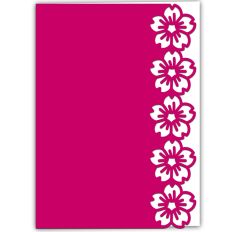 Cherry Blossom Sakura Floral Lace Edged Greetings Card