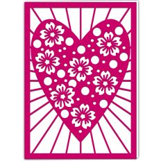 Sakura Cherry Blossom Heart Card