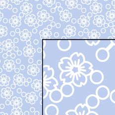 Cherry Blossom Sakura Floral Repeat Pattern Blue White