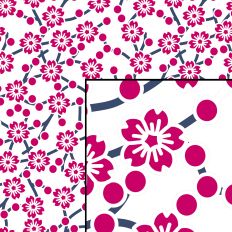 Sakura Cherry Blossom Seamless Pattern Pink and White