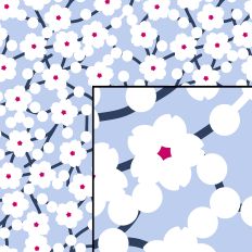 Sakura Cherry Blossom Seamless Pattern Blue and White