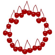 Cherry Circle Frame Garland Border