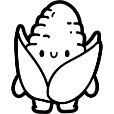 chibi corn lineart