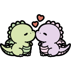 chibi dino kissing