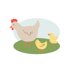 Chicken with Chicks Layered File, Farm Animal Cut File