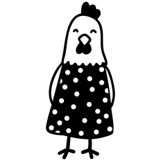 Chicken in Polka Dot Dress