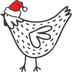 Chicken with Santa Hat