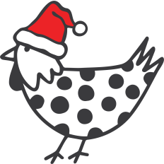 Chicken with Santa Hat