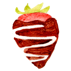 Watercolor Chocolate Strawberry