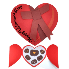 Valentine's Day Chocolate Heart Box Shaped Card