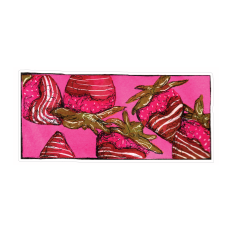 Chocolate Covered Strawberry Panel - Watercolor and Ink Painting