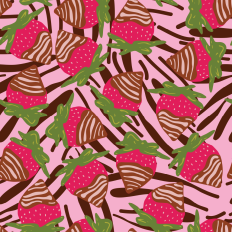 Chocolate Covered Strawberries Printable Pattern Paper