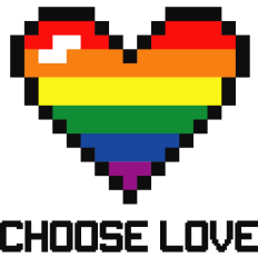 pixel art heart rainbow