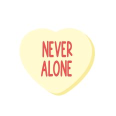 Christian Conversation Heart - Never Alone - Silhouette Cut File