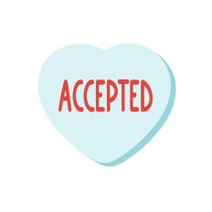Christian Conversation Heart - Accepted - for Die Cutting