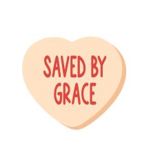 Christian Conversation Heart - Saved by Grace - Die Cut