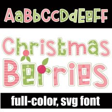 Christmas Berries Pink Color Font