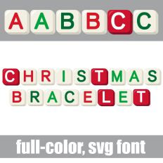 Christmas Bracelet Color Font