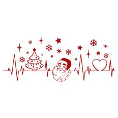 Christmas Heartbeat SVG Cut File