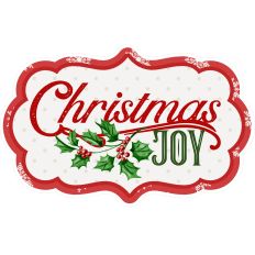 Christmas Joy Title Red Snowflakes - Print and Cut