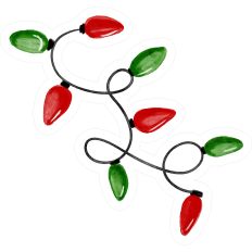 Christmas Light String Red Green Watercolor - Print and Cut