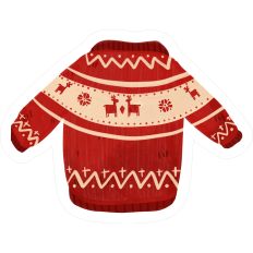 Christmas Sweater Red Deer Watercolor - Print and Cut