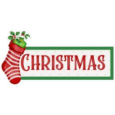 Christmas Title Stocking Gift Present - Print and Cut