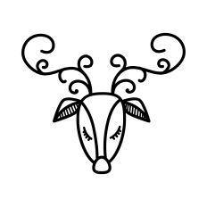 Deer head with antlers