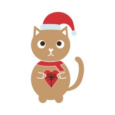 Christmas kitten with heart