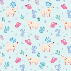 Christmas Animals and branches - pattern design